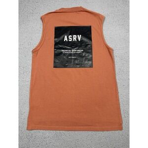 ASRV Tank Top Mens Medium Orange Sleeveless Technical Sportswear Athletic Gym